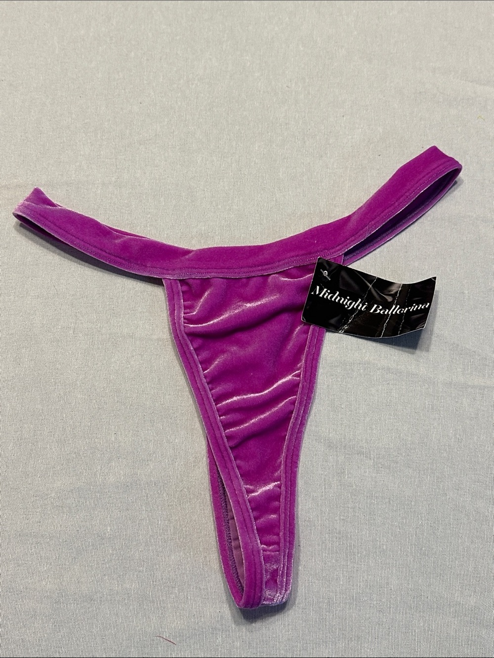 Vibrant Magenta Velvet Lingerie Thong